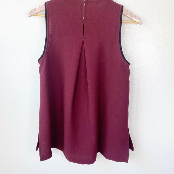 NWT Madewell Crepe Canal Tank Top Maroon - Picture 3 of 6